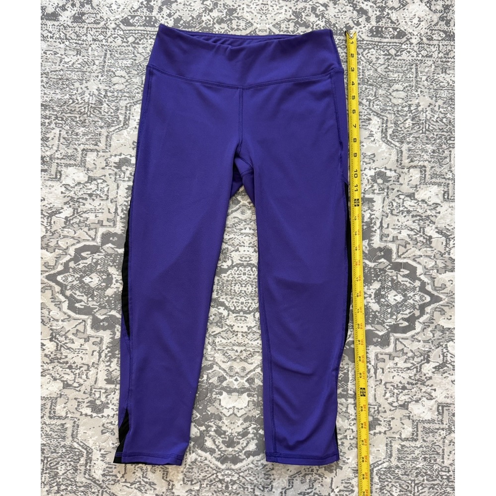 Gaiam Womens Yoga Running Capri Pants XS Purple Crop Leggings Workout Athletic